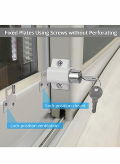Excefore Sliding Door and Window Lock, Sliding Patio Door Catches Set, Window Bolt Sliding Security Locks with Universal Keys Door Window Locks for Home Office Classroom (White 2Pcs)  - Image 4
