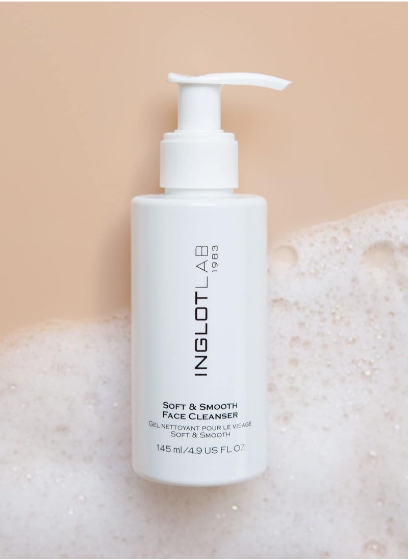 Inglot - Inglot Soft & Smooth Facial Cleansing Gel - Removes Blemishes and Makeup Residues and Leaves Velvety Soft Moisturised Skin with Kombucha and Ginkgo Biloba Extracts 145ml - Image 1