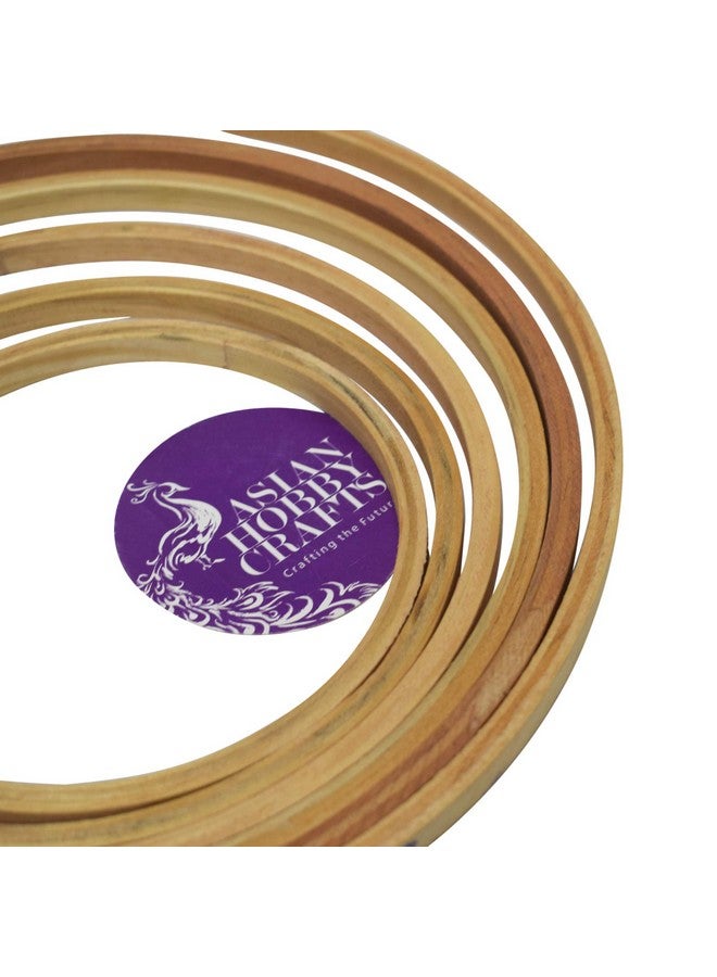 Asian Hobby Crafts Wooden Ring Set of 5 - 5,6,8,9,10 inches for Hobby Crafts, Embroidery, Dream Catchers - Image 3