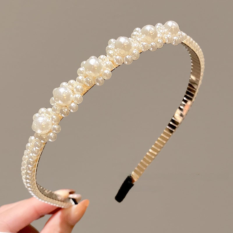 Generic Kids Pearl Headband Princess Elegant Hairband 11# six pearl flowers