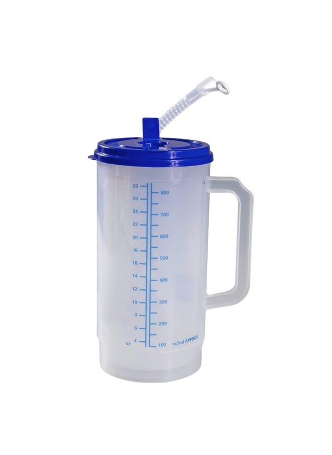 Vakly Vakly Hospital Carafe Insulated Double-Walled Water Bottle Thermos - 32 oz capacity (Graduated up to 28 oz) Hot and Cold Refillable - With Flexible Straw and Pouring/Sipping Spout (32 OZ [1 Pack])  - Image 5
