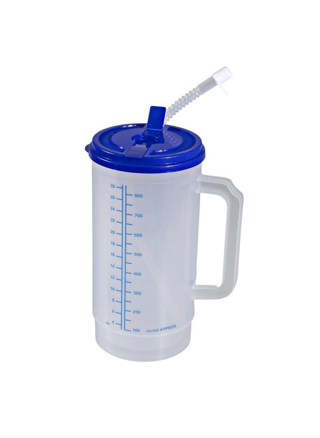 Vakly Vakly Hospital Carafe Insulated Double-Walled Water Bottle Thermos - 32 oz capacity (Graduated up to 28 oz) Hot and Cold Refillable - With Flexible Straw and Pouring/Sipping Spout (32 OZ [1 Pack])  - Image 1