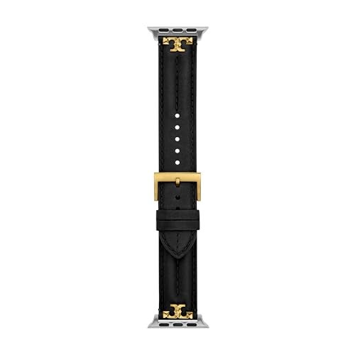 Tory Burch Women's Kira Black Leather Band for Apple Watch® (Model: TBS0107E) - Image 2