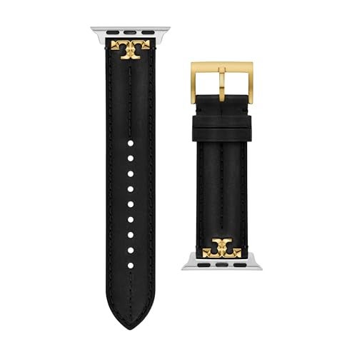 Tory Burch Women's Kira Black Leather Band for Apple Watch® (Model: TBS0107E) - Image 1
