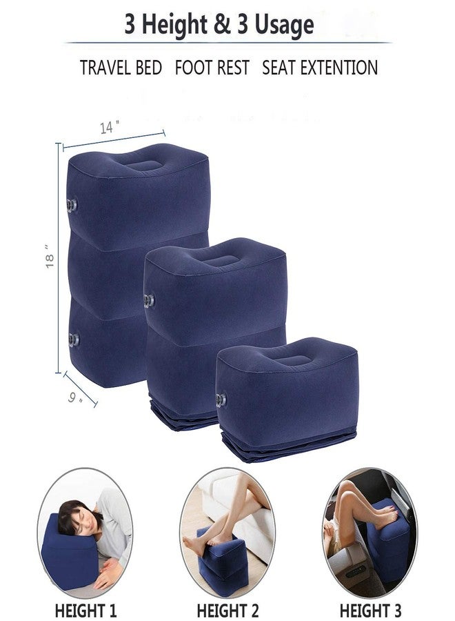 MYFON Inflatable Travel Foot Rest Pillow, Adjustable Height Leg Rest Pillow for Cars, Home, Office, Trains, Airplane, Make a Flat Bed for Baby, Kids, Toddlers, with 2in1 Storage Bag (2 Pack) - Image 3