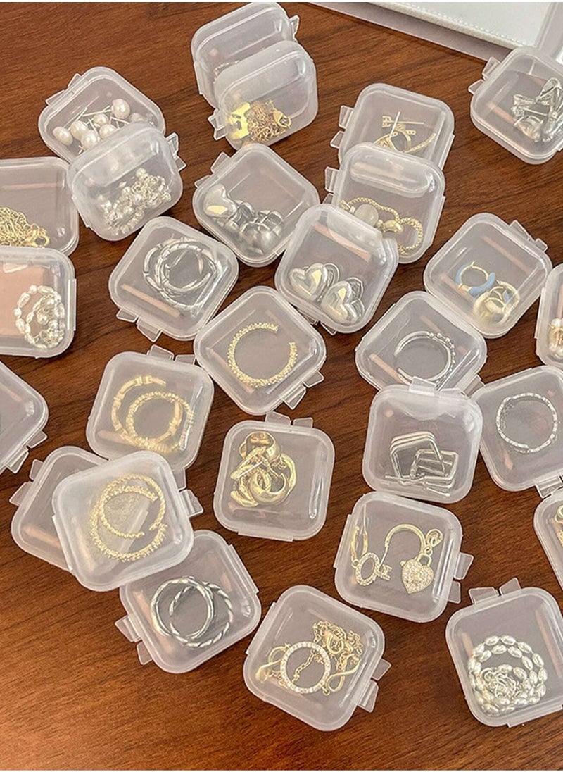 KHAJUL - 20-Piece Clear Small Plastic Storage Containers Anti Oxidation Transparent Jewelry Storage Holder for Small Item Craft, Beads, Pills, Necklaces,Earrings,Rings, Jewelry Case (3.5*3.5*2cm) - Image 1
