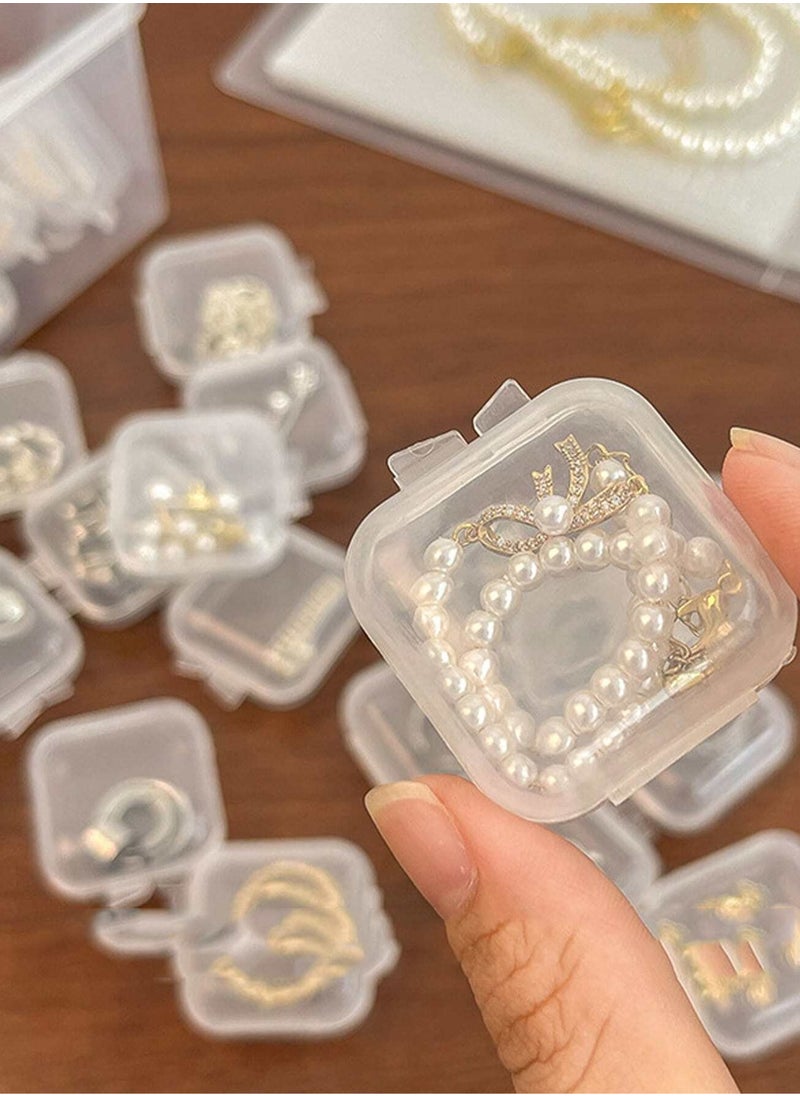 KHAJUL - 20-Piece Clear Small Plastic Storage Containers Anti Oxidation Transparent Jewelry Storage Holder for Small Item Craft, Beads, Pills, Necklaces,Earrings,Rings, Jewelry Case (3.5*3.5*2cm) - Image 1