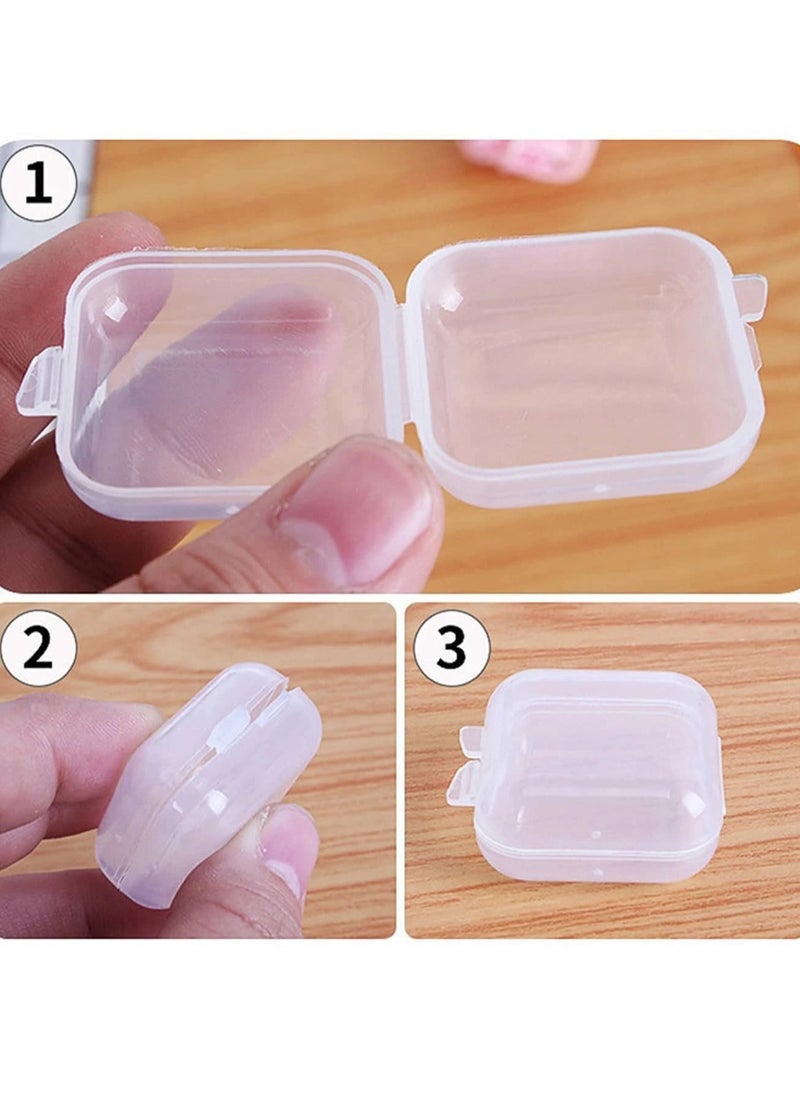 KHAJUL - 20-Piece Clear Small Plastic Storage Containers Anti Oxidation Transparent Jewelry Storage Holder for Small Item Craft, Beads, Pills, Necklaces,Earrings,Rings, Jewelry Case (3.5*3.5*2cm) - Image 1