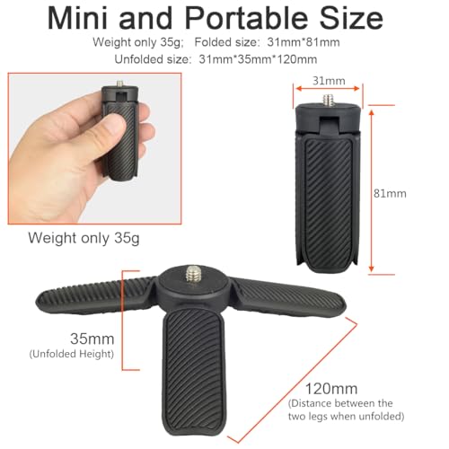 DEKEENSTAR Mini Tripod for DJI OSMO Pocket 4/3, Portable Handheld Tripod Handle Grip Self Stick Desk Tabletop Stand Mount with 1/4 Screw for DJI OSMO NANO Action 6 5 Pro 4/Gopro13 12/Insta360 X5 X4 Ace Pro/AKASO - Image 4