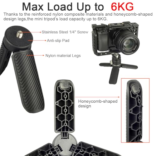 DEKEENSTAR Mini Tripod for DJI OSMO Pocket 4/3, Portable Handheld Tripod Handle Grip Self Stick Desk Tabletop Stand Mount with 1/4 Screw for DJI OSMO NANO Action 6 5 Pro 4/Gopro13 12/Insta360 X5 X4 Ace Pro/AKASO - Image 3