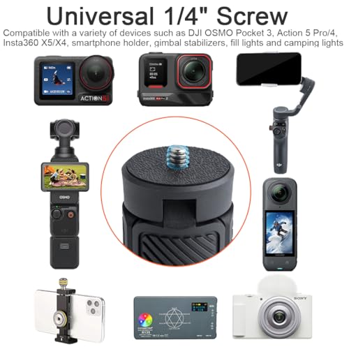 DEKEENSTAR Mini Tripod for DJI OSMO Pocket 4/3, Portable Handheld Tripod Handle Grip Self Stick Desk Tabletop Stand Mount with 1/4 Screw for DJI OSMO NANO Action 6 5 Pro 4/Gopro13 12/Insta360 X5 X4 Ace Pro/AKASO - Image 5