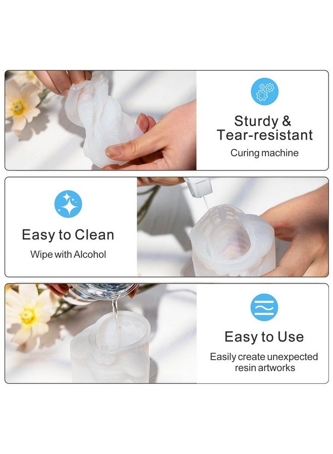 ليتس ريزن قوالب راتنج التنين من LET'S RESIN، اسمع، تحدث، لا أرى الشر، 3 قطع من قوالب راتنج الإيبوكسي التنين، قوالب سيليكون ثلاثية الأبعاد حية لراتنج الإيبوكسي، الحرف الفنية، الهدايا - Image 4