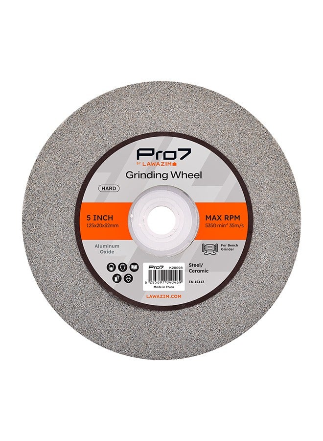 LAWAZIM Pro7 Hard Grinding Wheel - 5inch - Grinding Stone Wheel with High Efficiency - for Metal, Stone, Rust Removal, Deburring, and Surface Finishing - Image 2