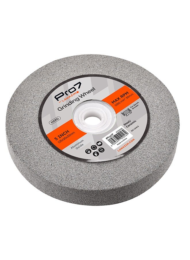 LAWAZIM Pro7 Hard Grinding Wheel - 5inch - Grinding Stone Wheel with High Efficiency - for Metal, Stone, Rust Removal, Deburring, and Surface Finishing - Image 3