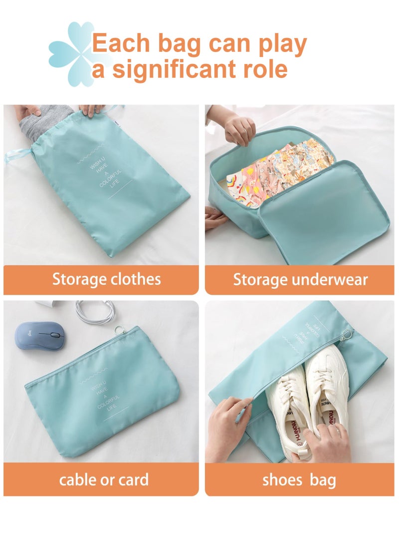 URbazaar 8Pcs Travel Luggage Packing Organizers Set with Toiletry Diaper Bag - Image 3