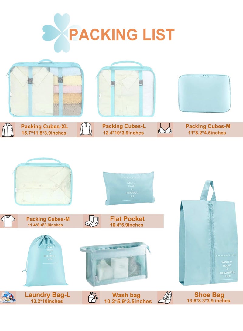 URbazaar 8Pcs Travel Luggage Packing Organizers Set with Toiletry Diaper Bag - Image 2