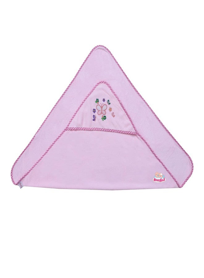 Nonibud Super Soft Baby Bath Towel with Hood | Baby Wrapper |Lightweight, Breathable, Travel-Friendly | Size-70X70 cms (Baby Pink) - Image 4