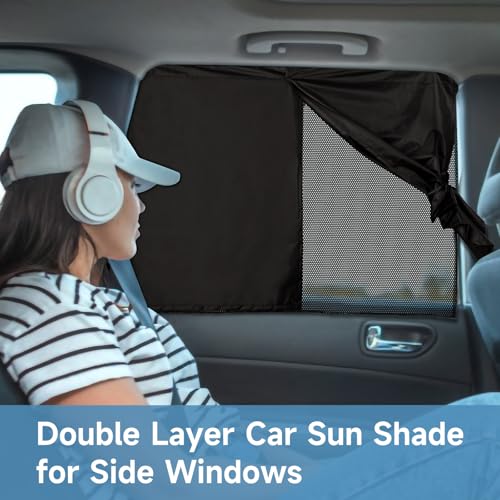 LSTRAGY Car Window Shades for Baby Side Window Sun Shades Blocks Heat and UV Rays GlareMagnetic Car Privacy Safe Curtains for Back Windows Camping Accessories - Image 3
