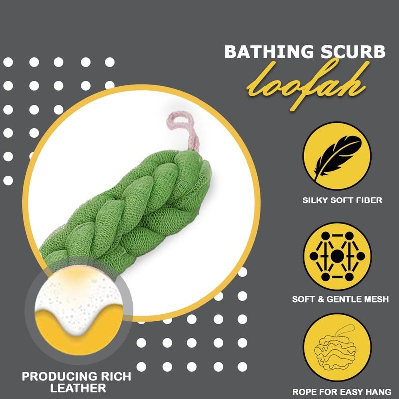 Tandem Exfoliating Loofah Bath Brush/Belt/Back Brush/Back Scrubber with Strings for Men & Women (Assorted) (1 Pc) - Image 5