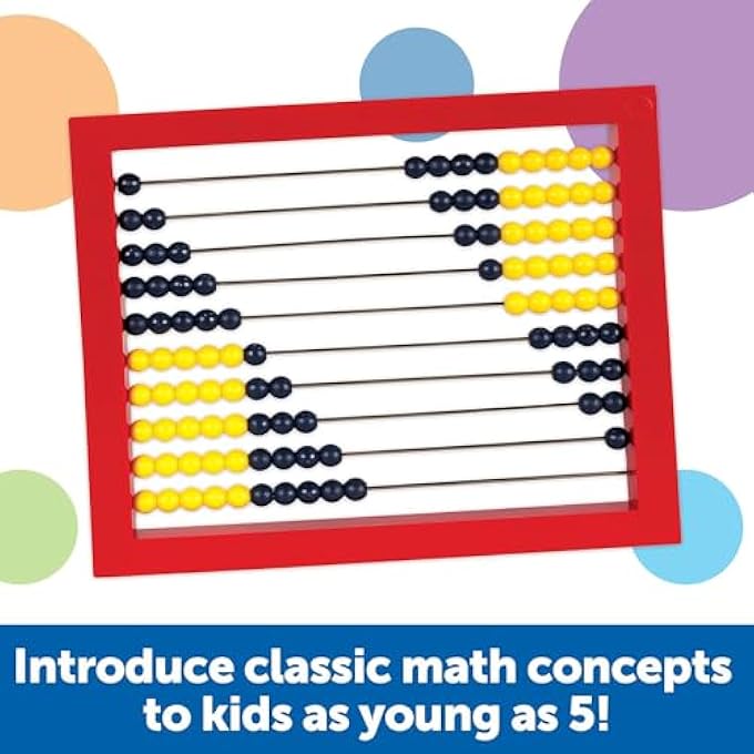2-COLOR DESKTOP ABACUS | RED FRAME | COLOR CODED | MATH CONCEPTS | AGES 5+ - Image 3