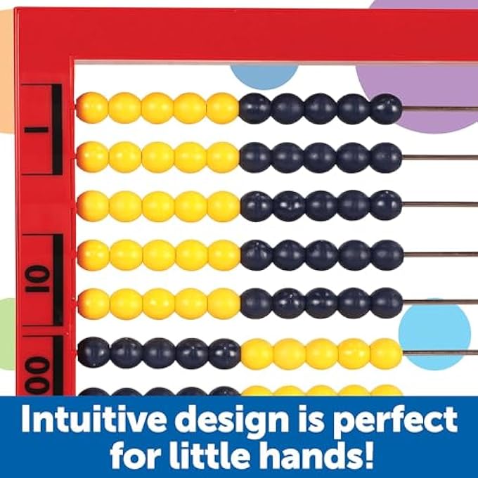 2-COLOR DESKTOP ABACUS | RED FRAME | COLOR CODED | MATH CONCEPTS | AGES 5+ - Image 4