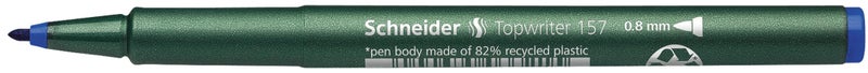 Schneider قلم شرايدر توبرايتر 157 برأس ألياف، 0.8 مم، أسطوانة خضراء، حبر أزرق، علبة من 10 أقلام (115703) - Image 4
