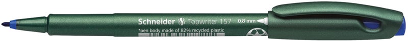Schneider قلم شرايدر توبرايتر 157 برأس ألياف، 0.8 مم، أسطوانة خضراء، حبر أزرق، علبة من 10 أقلام (115703) - Image 5