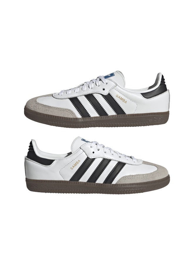 adidas سامبا OG C أبيض سنيكرز للأطفال أولاد وبنات مقاس 2.5 - Image 5