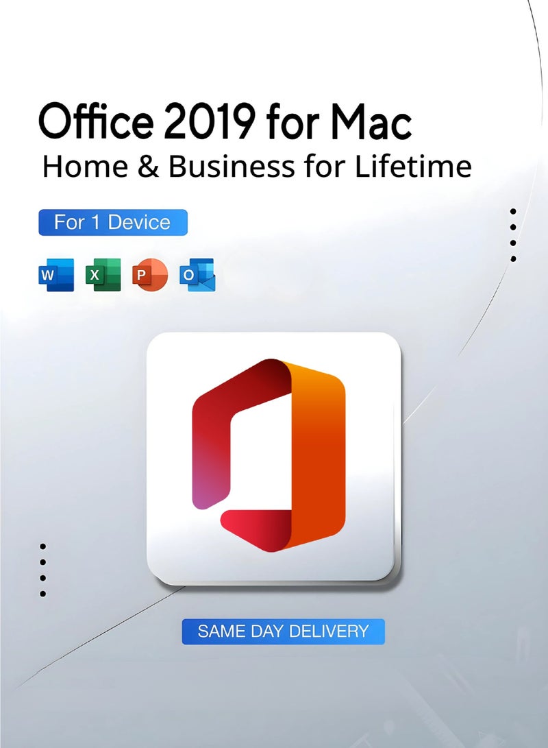 Office مايكروسوفت أوفيس 2019 لماك | المنزل والأعمال | اشتراك مدى الحياة لجهاز واحد | ترخيص رقمي