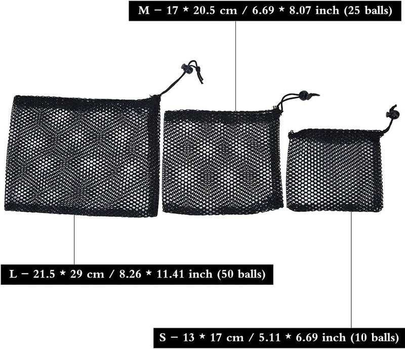 cheekyglo Nylon Mesh Bag Golf Balls Holder Storage Bag for Golf Tennis Balls,Gym,Shower,Washing Toys,Diving Large - Image 4