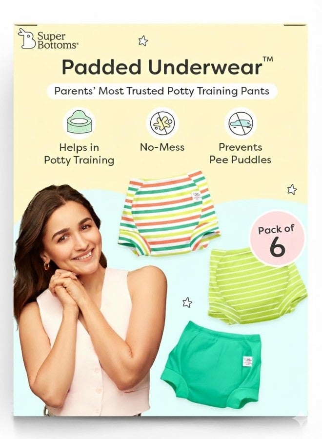 سوبربوتمز ملابس داخلية مبطنة للجنسين من سوبربوتومز | للتدريب على استخدام المرحاض ووقت خالٍ من الفوضى بدون حفاضات | تمنع تجمع البول | 3 طبقات من الحشو القطني الفاخر (بدون إسفنج) | ملابس داخلية للتدريب على استخدام المرحاض سهلة الارتداء (عبوة من 3 قطع) - Image 1