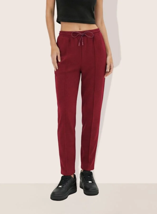 Women Flared Solid High Rise Joggers