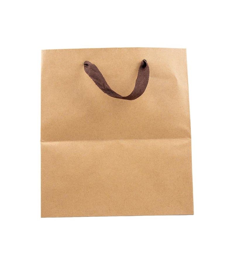 Daiso Kraft Paper Bag, Brown, 27 x 24 x 24 cm, Durable Eco-Friendly Shopping & Gift Carry Bag with Strong Handles - Image 2