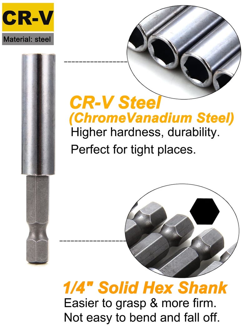 Rocaris 100 Pack Magnetic Extension Socket Drill Bit Holder 1/4" Hex Power Tools, 60mm/2.36 Inch, Bulk Purchase - Image 2