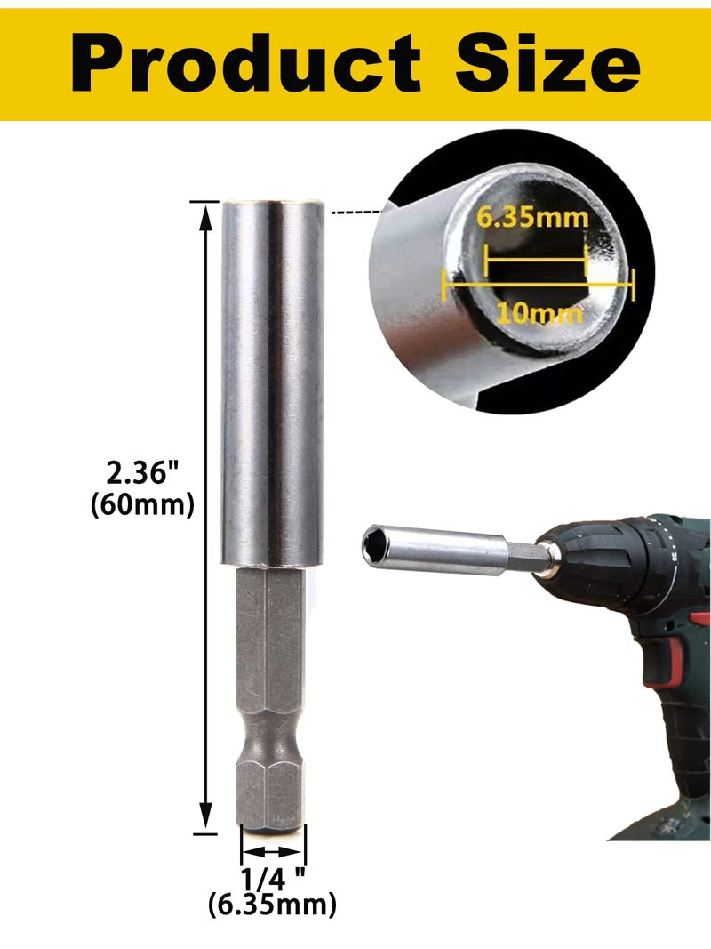 Rocaris 100 Pack Magnetic Extension Socket Drill Bit Holder 1/4" Hex Power Tools, 60mm/2.36 Inch, Bulk Purchase - Image 5