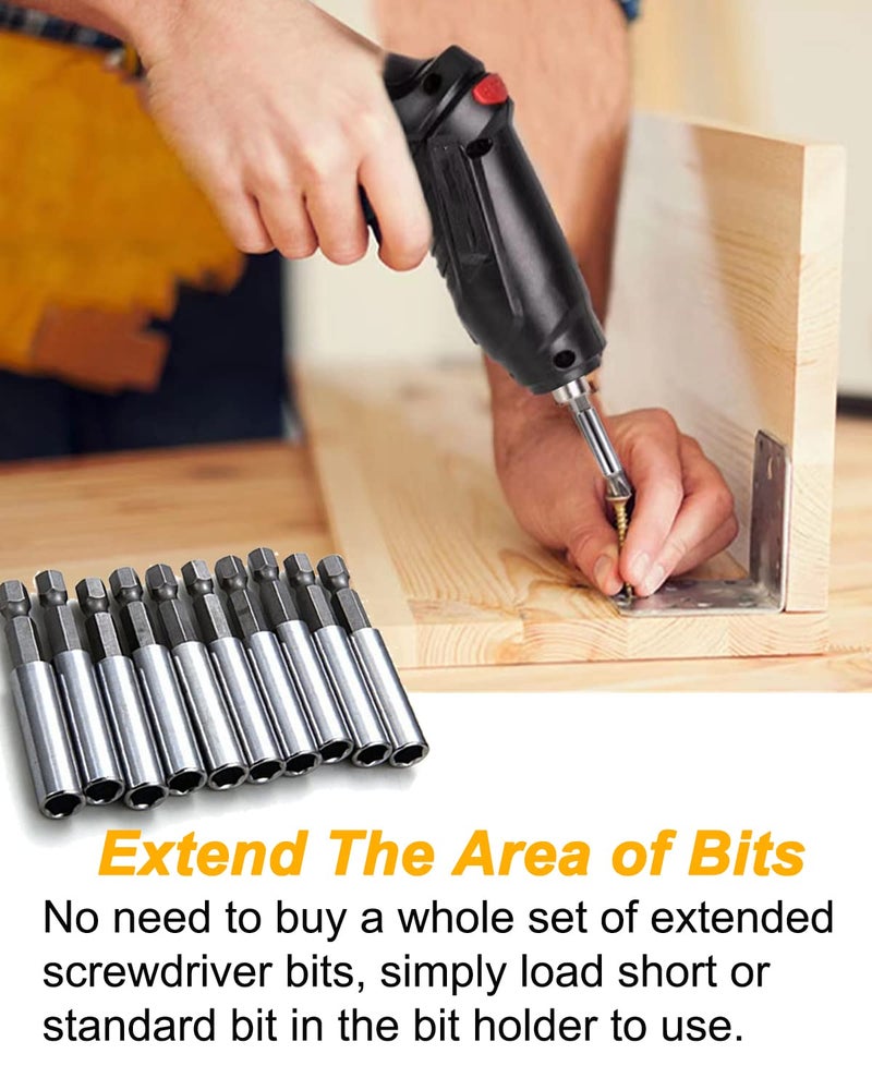 Rocaris 100 Pack Magnetic Extension Socket Drill Bit Holder 1/4" Hex Power Tools, 60mm/2.36 Inch, Bulk Purchase - Image 4