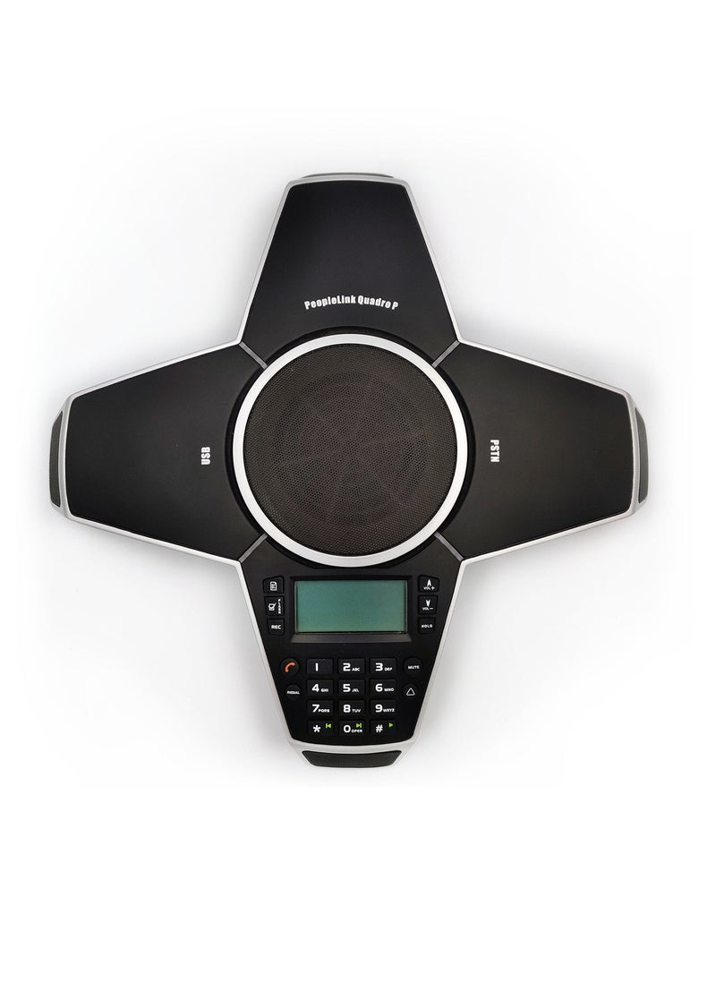 PeopleLink Quadro P Conference Phone with Extension, Black  - Image 1