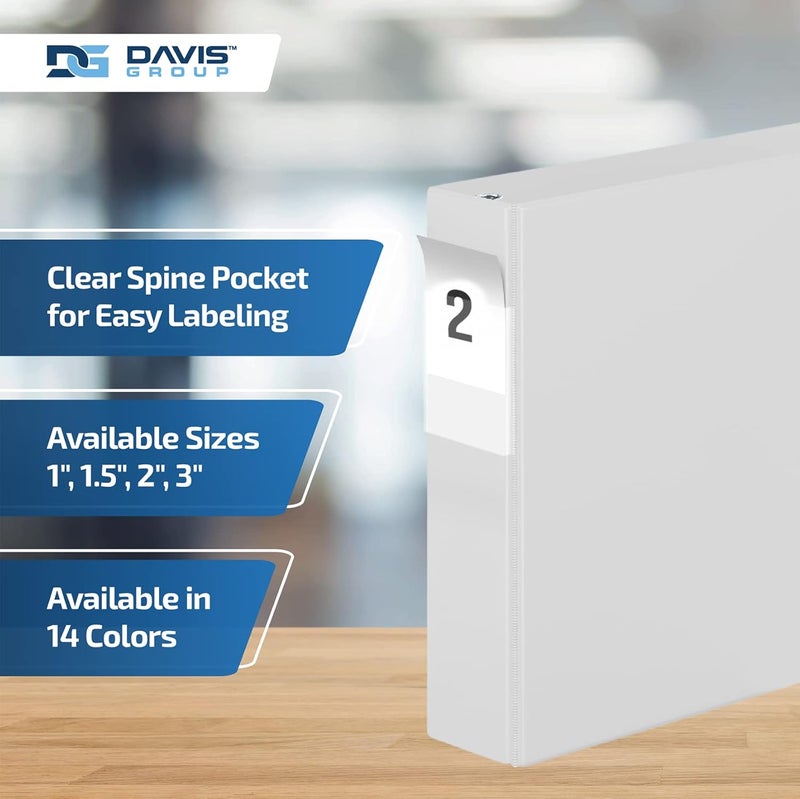 Davis Group Premium Economy 6-Pack 3-Ring Binders for School or Office, D-Ring Binders, 2 Inch, White - Image 4