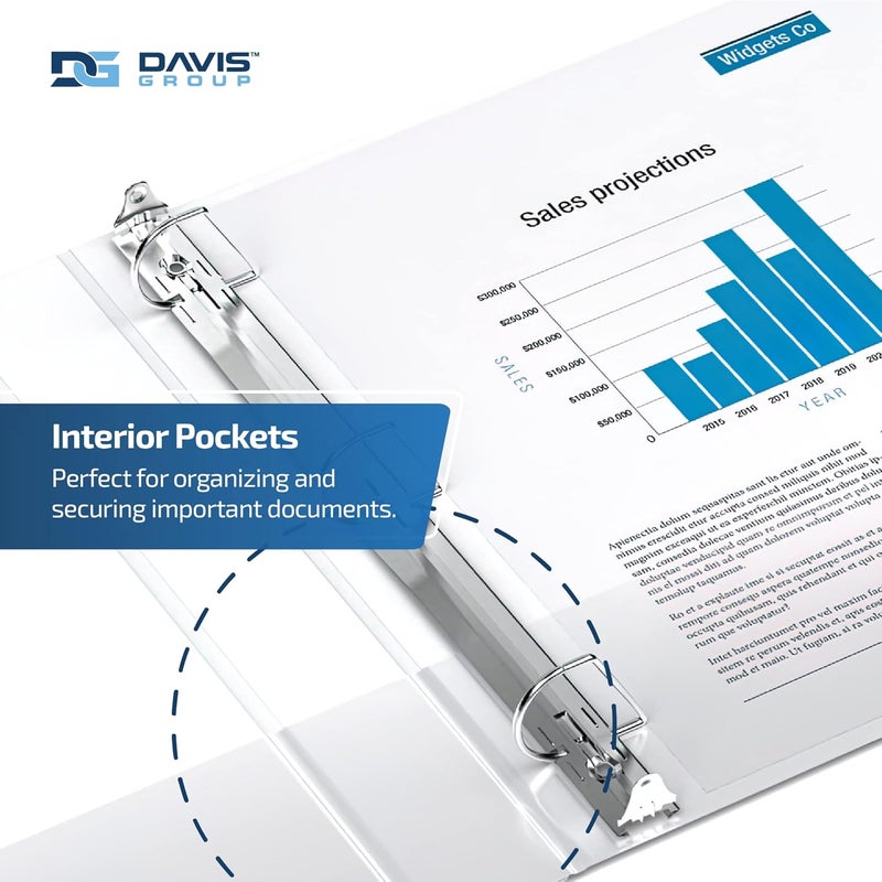 Davis Group Premium Economy 6-Pack 3-Ring Binders for School or Office, D-Ring Binders, 2 Inch, White - Image 5