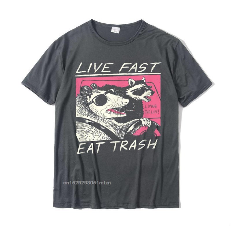 200g fabric European size cotton TFunny Shirts Men Cotton_Harajuku Mens Cloth Dark gray