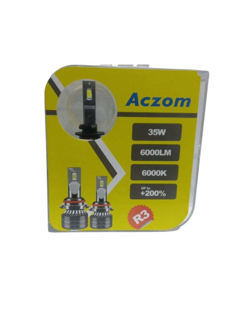 طقم مصابيح أمامية للسيارة LED ACzom 880 R3 سطوع 200% 6000K35W - Image 2