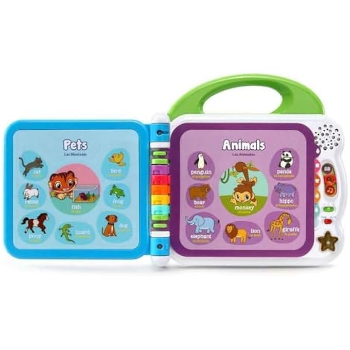 LEARNING FRIENDS 100 WORDS BOOK, BILINGUAL BABY BOOK WITH INTERACTIVE TOUCH AND SOUND, EARLY LEARNING TOY FOR TODDLERS AGED 18+ M, BUILD VOCABULARY WITH FUN ANIMAL FRIENDS, ENGLISH VERSION - Image 4