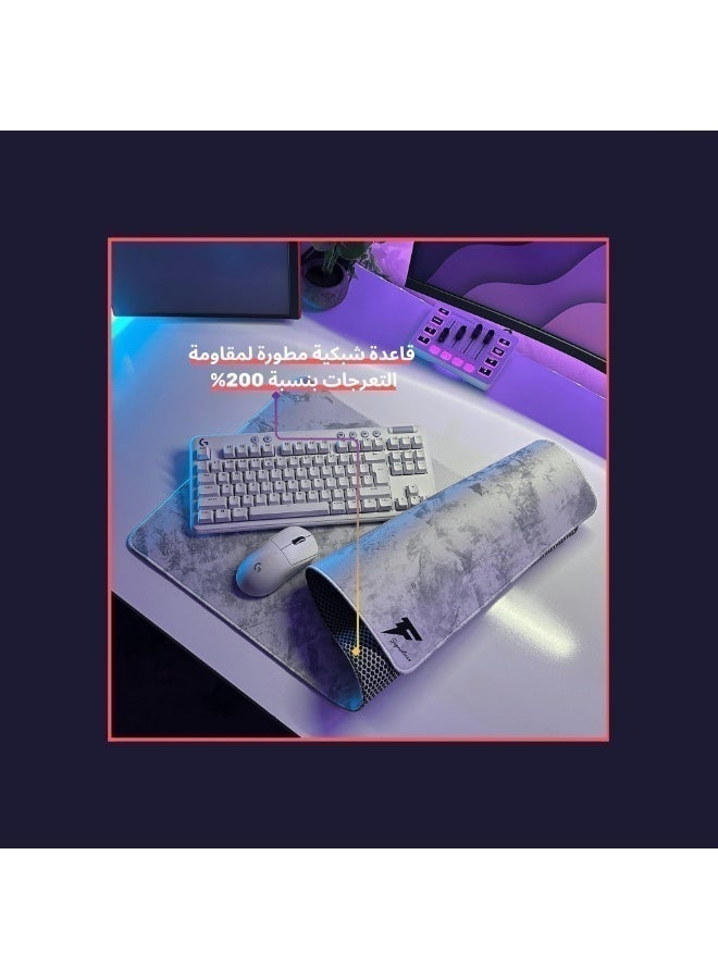 FORCEX Signature White Gaming Mousepad – Waterproof, Large Extended Non-Slip Pad with Smooth Precision Surface, Durable Design for Pro Gamers and Office Use - Image 4