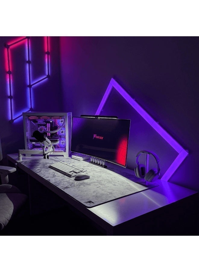 FORCEX Signature White Gaming Mousepad – Waterproof, Large Extended Non-Slip Pad with Smooth Precision Surface, Durable Design for Pro Gamers and Office Use - Image 2