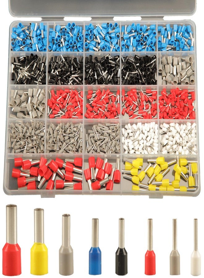 Feggizuli Wire Ferrule Terminal Kit, 8 Different Ferrule Connector Kit AWG 22-7, Pin Terminal Connector Wire Ferrule Assortment Kit, Wire Copper Crimp Connectors Insulated Ferrule Pin Cord End Terminals 1200pcs - Image 1