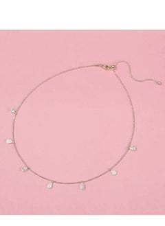 GELESE Elegant and Simple Rhinestone Pink Teardrop Choker Necklace for Women Daily Wear/Gift for Friends, Mother, Wife  - Image 3