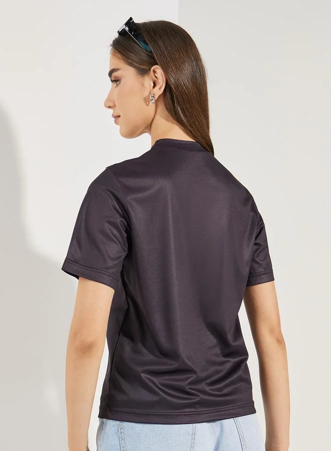 Styli Regular Fit Number Graphic Print T-Shirt