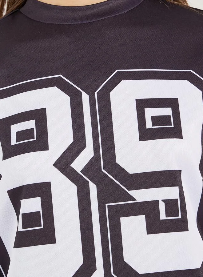 Styli Regular Fit Number Graphic Print T-Shirt