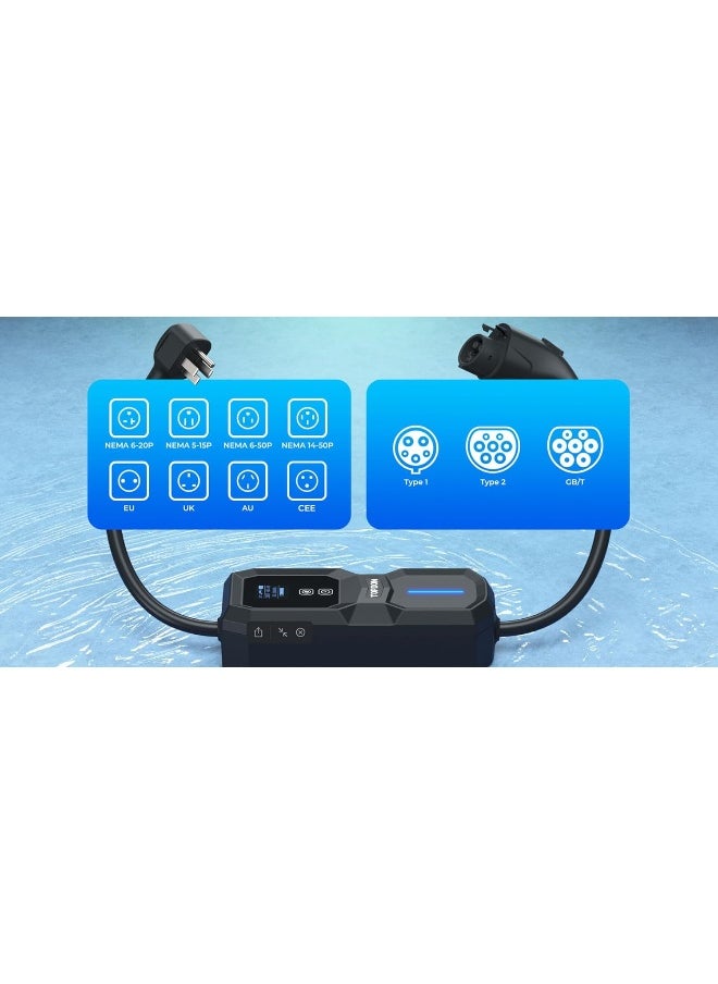 Topdon TOPDON PulseQ AC Portable Type 2 EV Charger 3.7kW, Multiple Connectors, Plug-and-Charge, Scheduled Charging  - Image 1