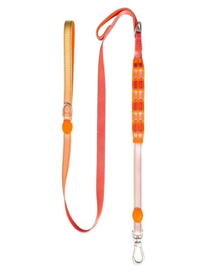 desired tools Desired Things Bungee Dog Leash Reflective Training Leash with Shock Absorbent Spring, Emergency Pull Handle, Collar Latch, D-Ring Buckle for Dog Treats, Poop Bags, Puppy Essentials - Pink and Orange - Image 1